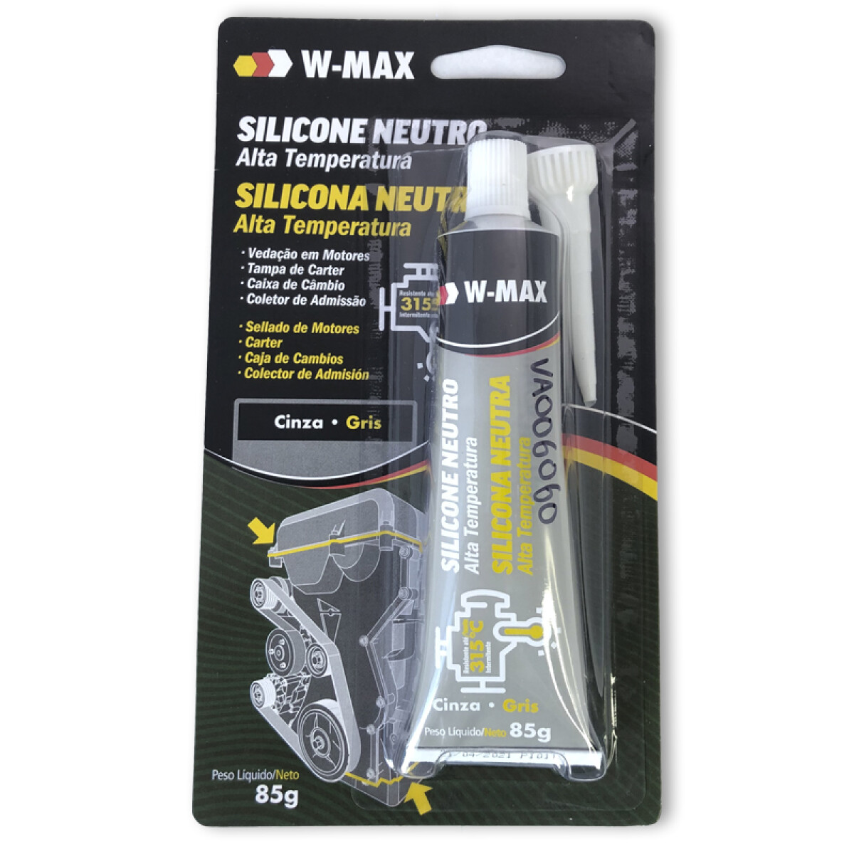 SILICON GRIS ALTA TEMPERATURA WURTH W-MAX 85 GRAMOS