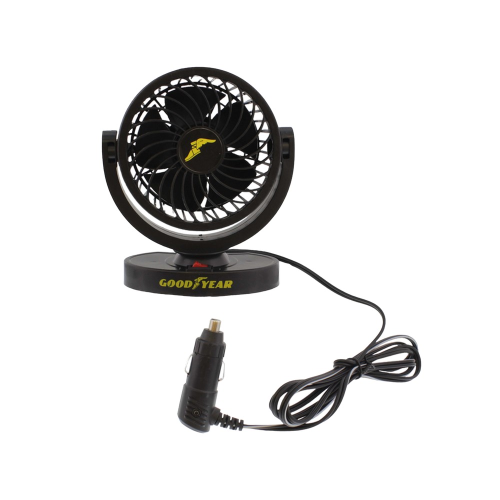 VENTILADOR NEGRO AJUSTABLE GOOD YEAR PORTATIL 12/24V