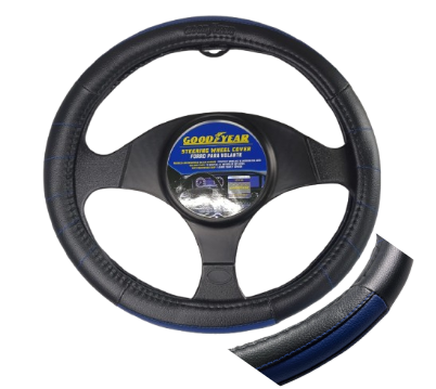 FORROS DE VOLANTE NEGRO/AZUL CUERO