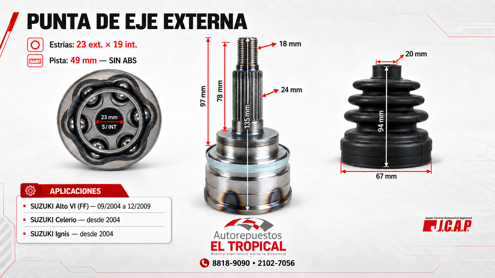 PUNTA DE EJE EXTERNA SUZUKI ALTO