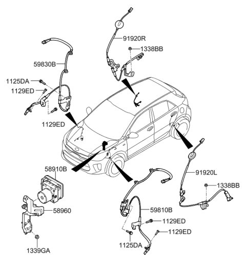 SENSOR ABS DELANTERO DERECHO KIA RIO 2018-2023