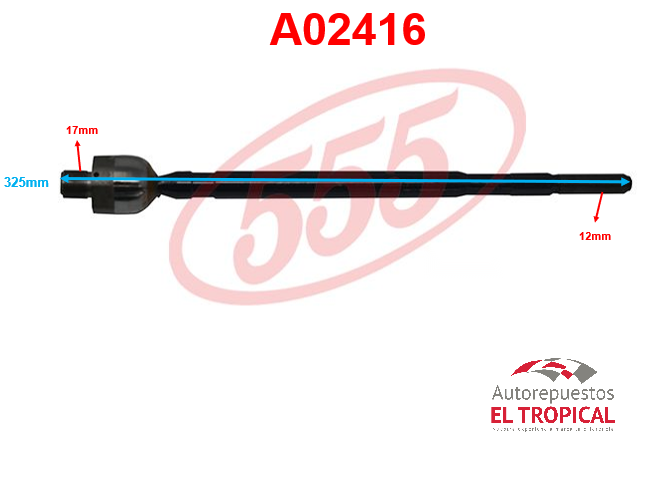 Rotula de cremallera 323 D.H.85- SR-1442L