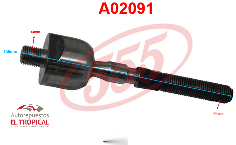 Rotula de cremallera DH.AE86/AL20/25 82-SR-2520