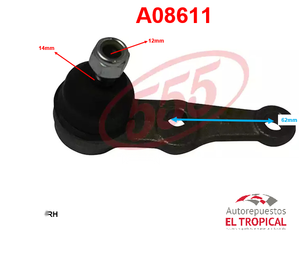 ROTULA INFERIOR RH. EXCEL -89 52283-41