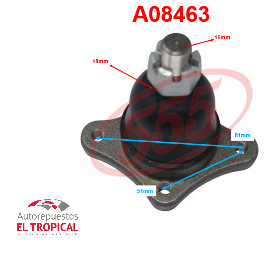 ROTULA SUSPENSION . MICROBUS 83- BESTA SB-1411