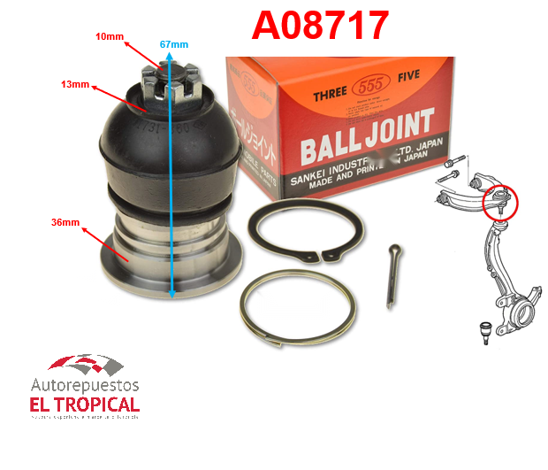 ROTULA SUSPENSION .CIVIC 88-91 ACCORD SB-6191
