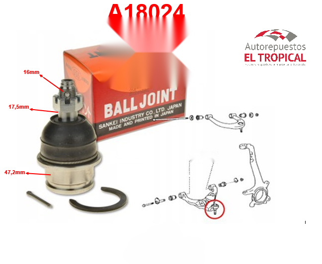 ROTULA DE SUSPENSION INFERIOR PRADO  09-   SB-T402