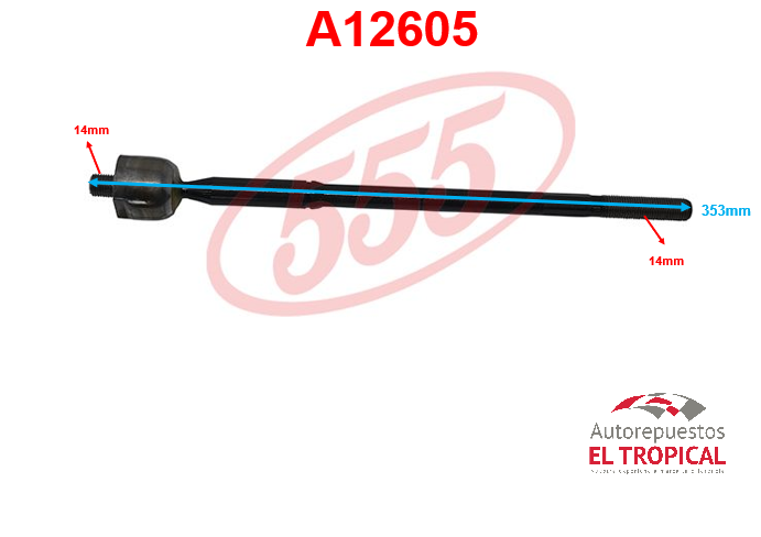Rotula de cremallera ASX SR-B060, OUTLANDER 12-