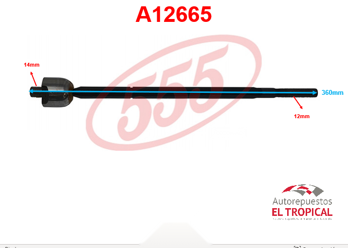 Rotula de cremallera MIRAGE 12- SR-B170