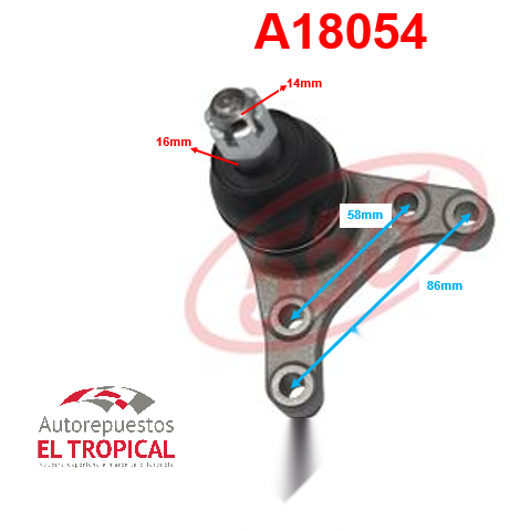 ROTULA DE SUSPENSION SUPERIOR TACOMA 95-03 2WD SB-3611L