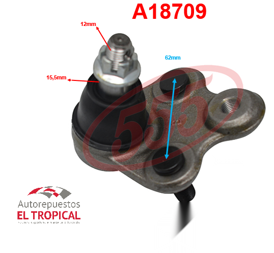 ROTULA DE SUSPENSION INFERIOR  SB-H572  CIVIC USA 12-