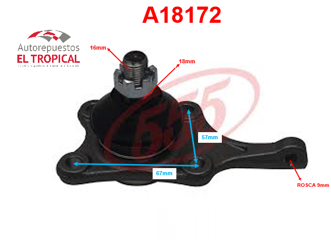 ROTULA DE SUSPENSION INFERIOR LH.TOWNACE SB-3702L