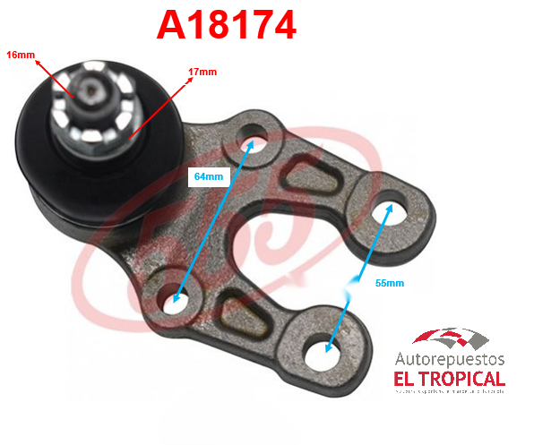 ROTULA DE SUSPENSION INFERIOR HIACE 04-SB-3972