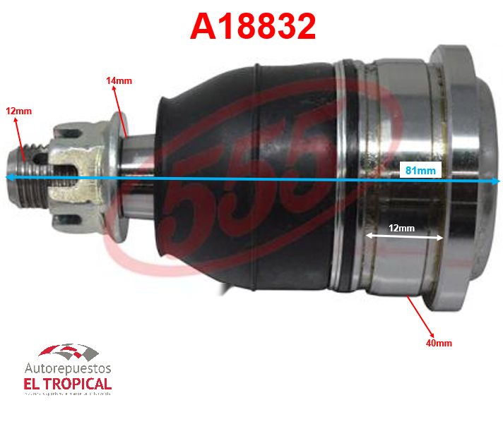 ROTULA DE SUSPENSION INFERIOR   ALTO 14-   45201-74P10-1