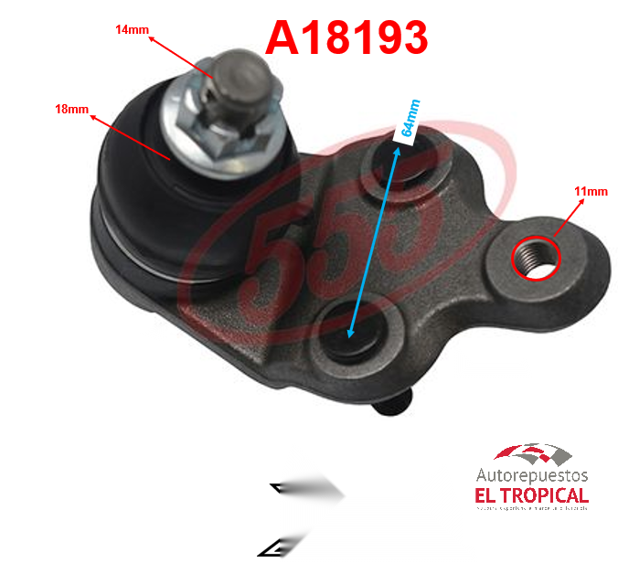 ROTULA DE SUSPENSION INFERIOR SB-A462 RAV4 2500cc 19-