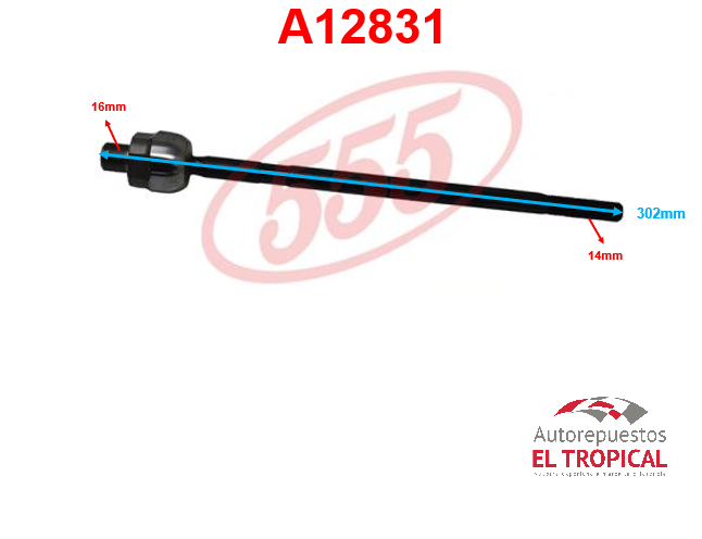 Rotula de cremallera ALTO, CELERIO 14-SR-S170-M