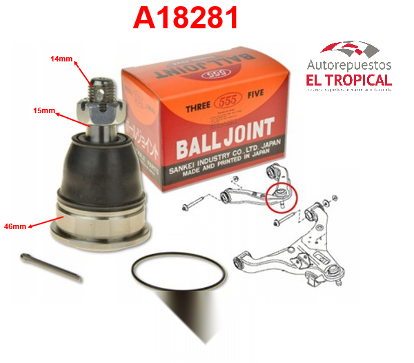 ROTULA DE SUSPENSION SUPERIOR FRONTIER 05- SB-4981 R51 05-
