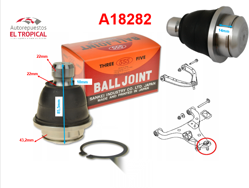 ROTULA DE SUSPENSION INFERIOR FRONTIER 05-SB-4982 R51 05--