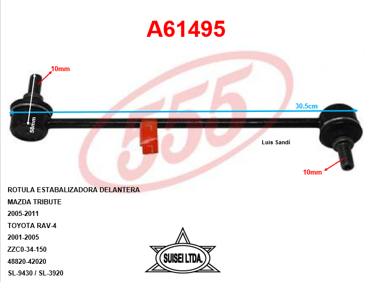 SL-9430-M ROTULA ESTABILIZADORA DELANTERA  FORD ESCAPE