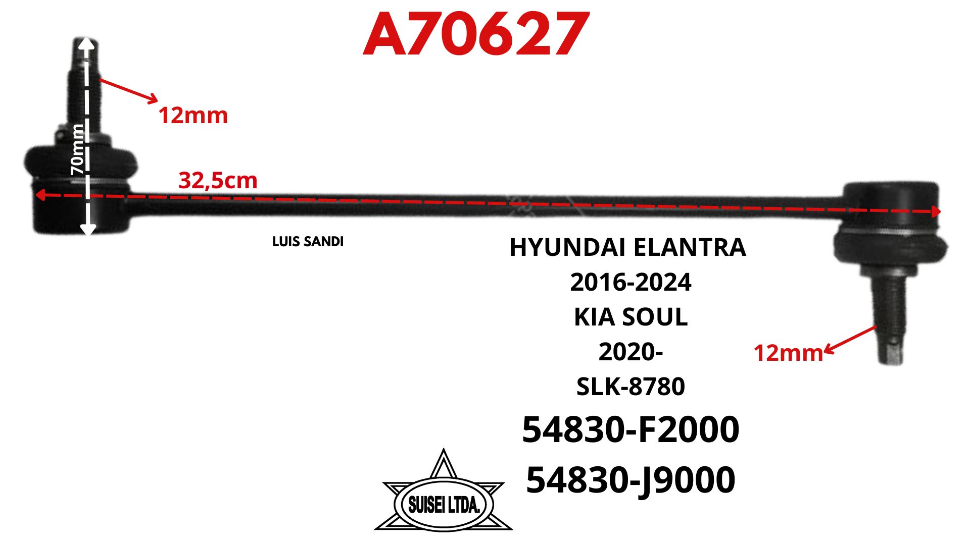 ROTULA ESTABILIZADORA .DELANTERA SLK-8780 ELANTRA 16-