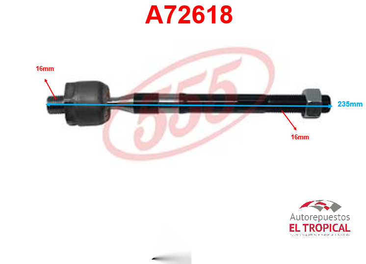 Rotula de cremallera ACCENT BLUE SRK-8590