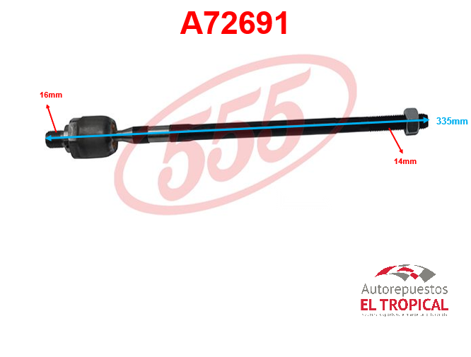 Rotula de cremallera  GETZ    SRK-8180