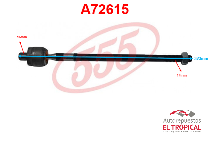 Rotula de cremallera ACCENT 00-SRK-8060 / =A72673