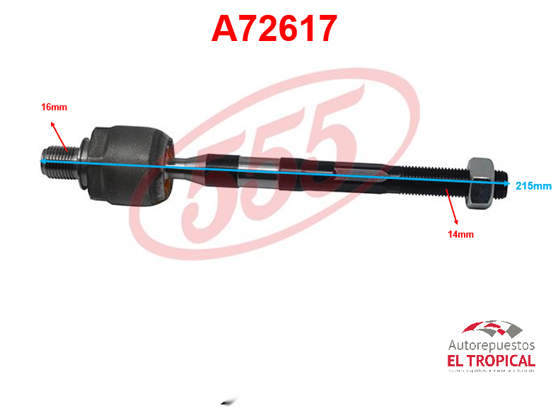 Rotula de cremallera ACCENT 07-SRK-8080
