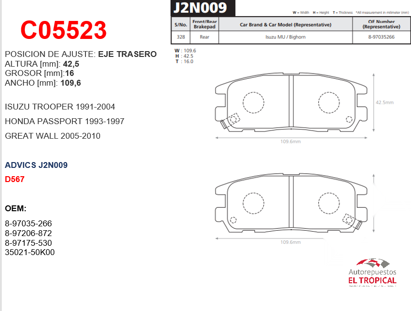 FIBRA DE DISCO TROOPER,AMIGO TRAS/D580/PF4299
