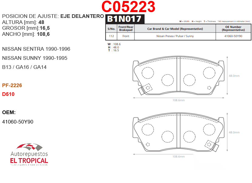 FIBRA DE DISCO B13 90-D510/PF2226