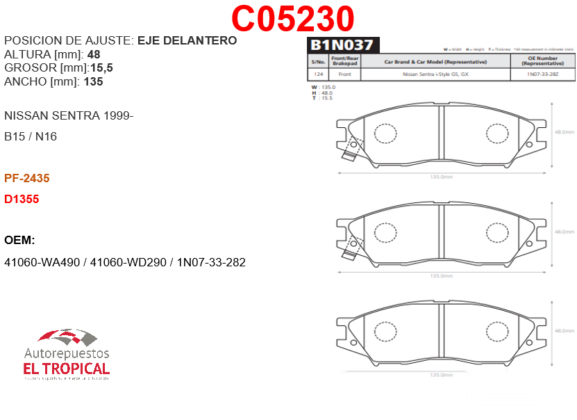 FIBRA DE DISCO B15 98 D1355 -/LEONE 1.5,1.8,2.2