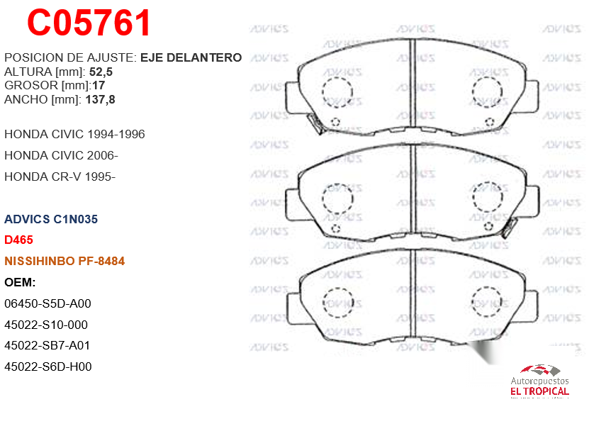 FIBRA DE DISCO C1N035 CRV 2.0 AT 95-