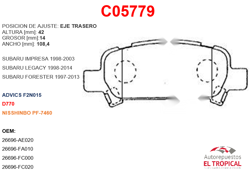 FIBRA DE DISCO D770 LEGACY 2.0/2.5 98-