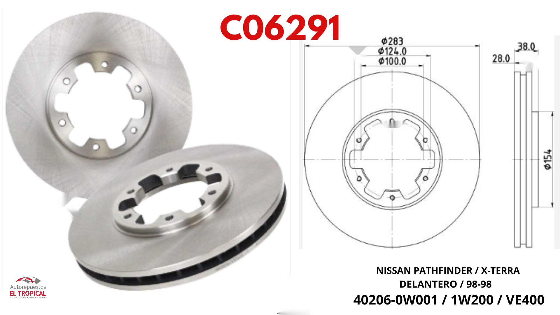 DISCO DE FRENO PATHFINDER 96-98 X-TERRA (V)