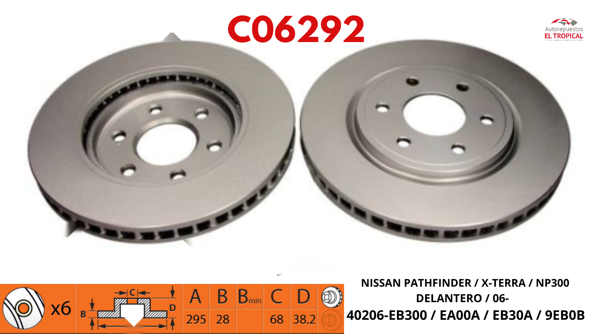 DISCO DE FRENO PATHFINDER 06-  40206-EB300