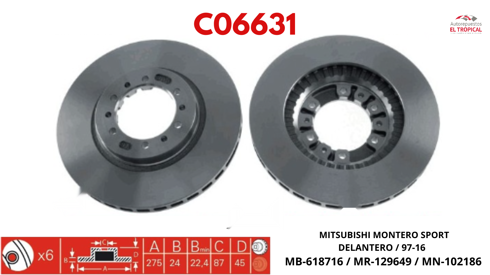 DISCO DE FRENO SPORT 97-00 DSL MONT 93-96