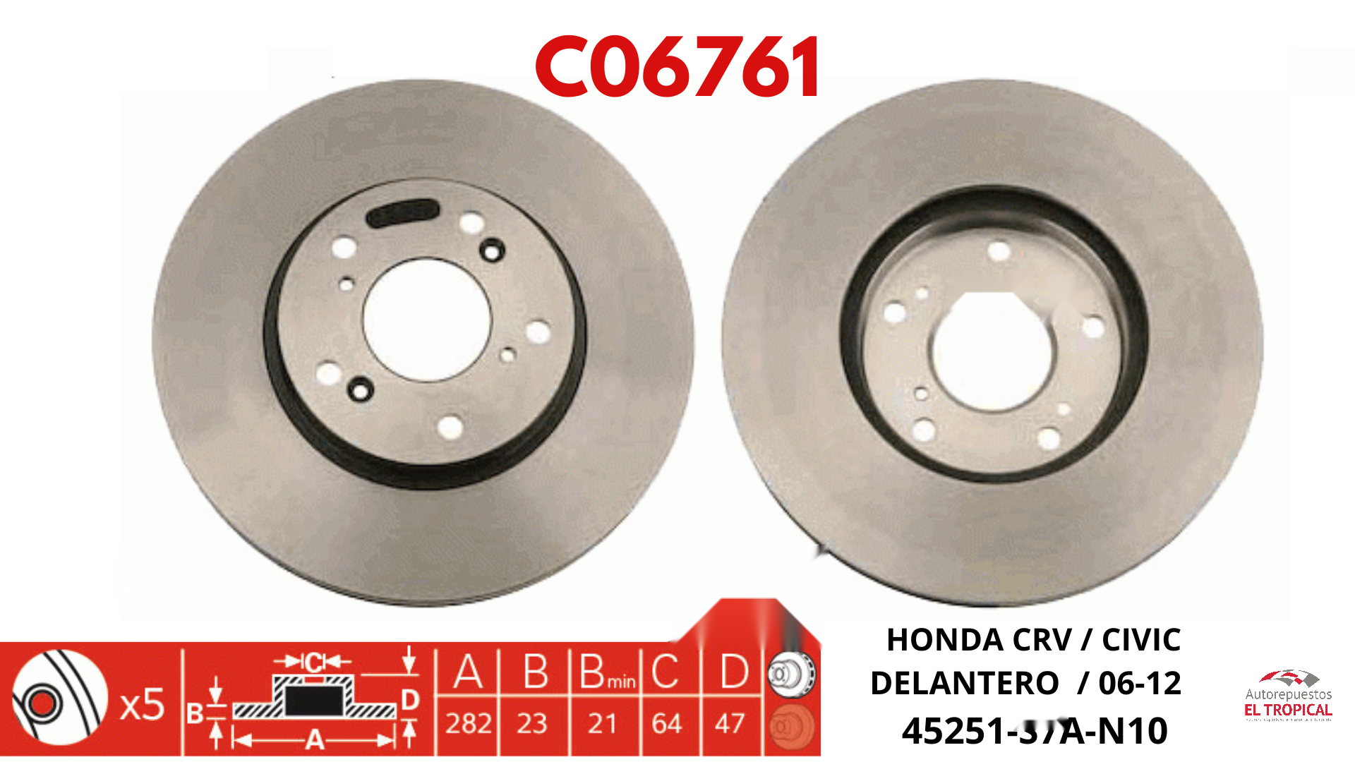 DISCO DE FRENO CRV 02- DLNT 45251-S7A-N10