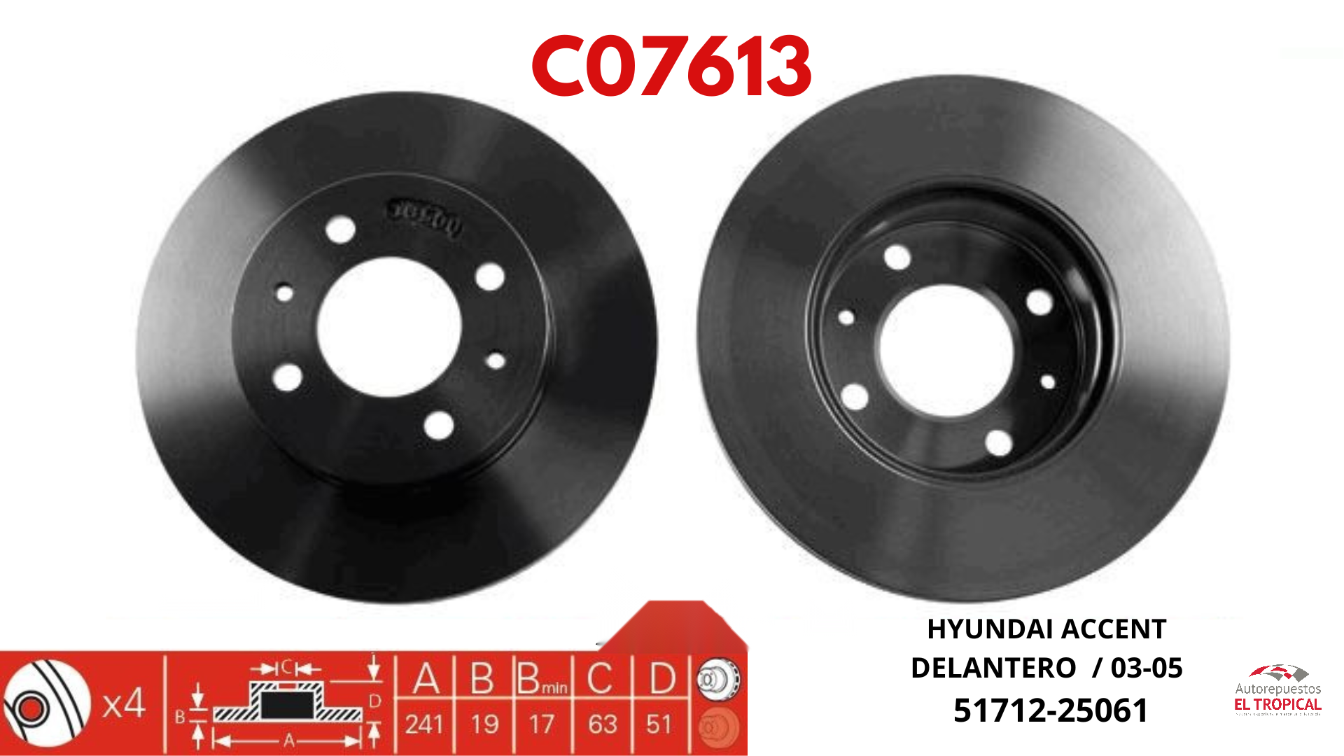 DISCO DE FRENO ACCENT 03-05 51712-25061