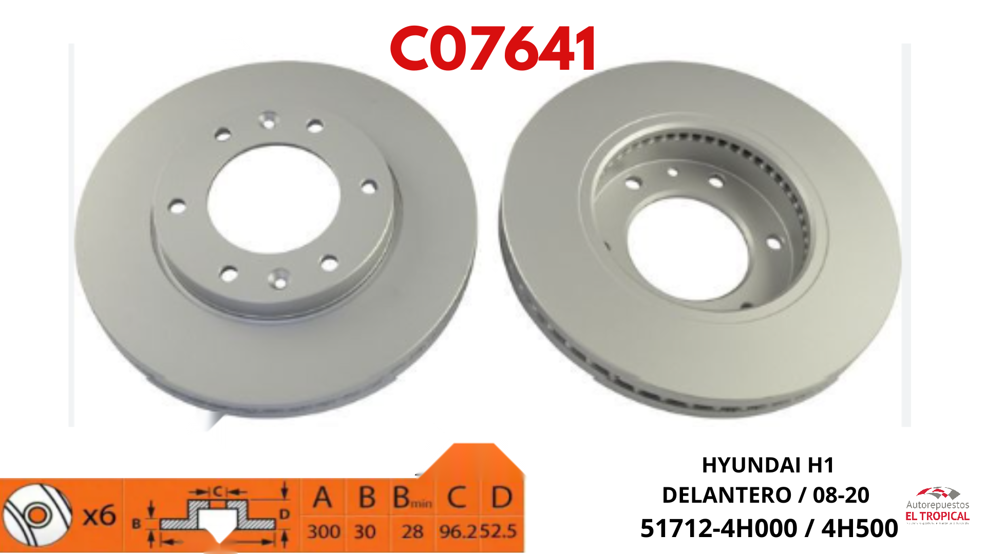 DISCO DE FRENO H1 08-20  51712-4H000