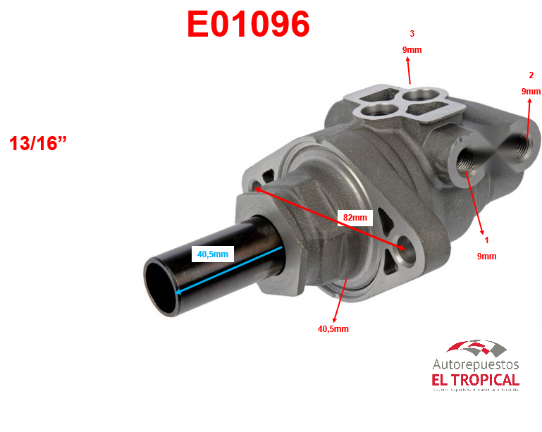 BOMBA PRINCIPAL DE FRENOS .13/16 47207-52021 YARIS 00-