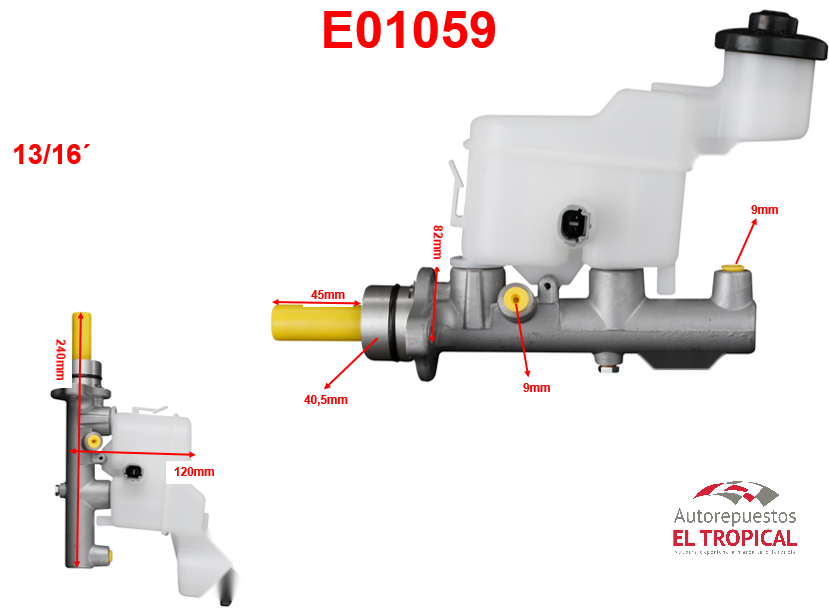 BOMBA PRINCIPAL DE FRENOS .47201-0K040 FORTUNNER/HILUX 04-
