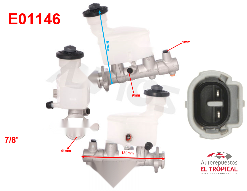 BOMBA PRINCIPAL DE FRENOS .7/8" 3SFE RAV4 95-00 MTM C/ABS
