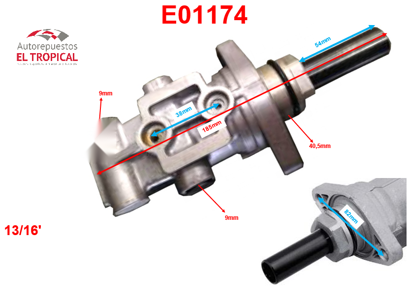 BOMBA PRINCIPAL DE FRENOS .13/16 47207-26020 HIACE 05-