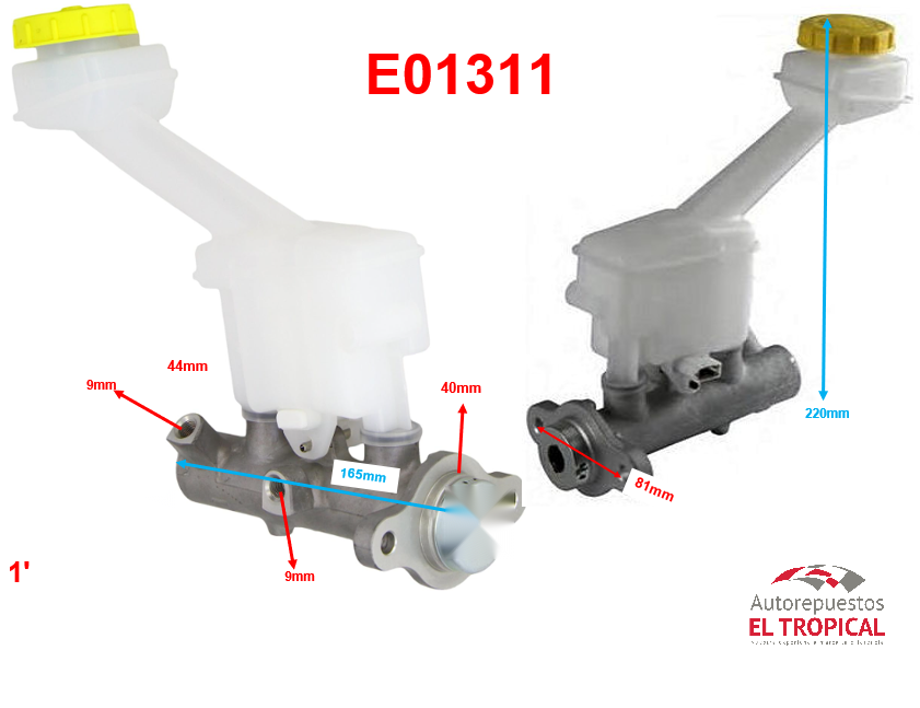 BOMBA PRINCIPAL DE FRENOS . 46010-8H900 X-TRAIL (MT) 01-04