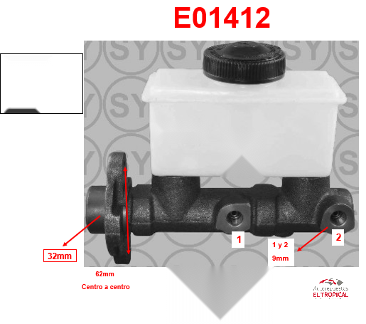 BOMBA PRINCIPAL DE FRENOS . 13/16 BA01-43-400A MZD. 323 80-82