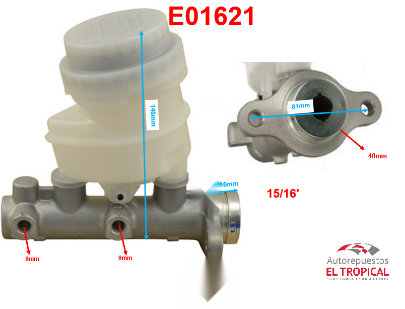 BOMBA PRINCIPAL DE FRENOS .15/16" L200, SPORTERO C/ABS