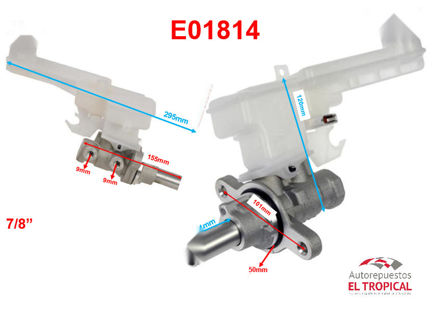 BOMBA PRINCIPAL DE FRENOS .7/8" SUZUKI SX4 2.0 ATM 06- C/ABS