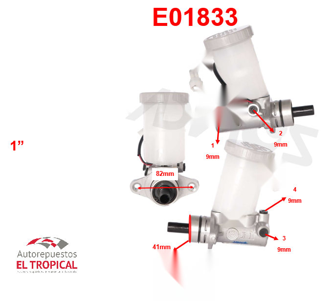 BOMBA PRINCIPAL DE FRENOS .1" 51100-65D30 GRAN VITARA 99-
