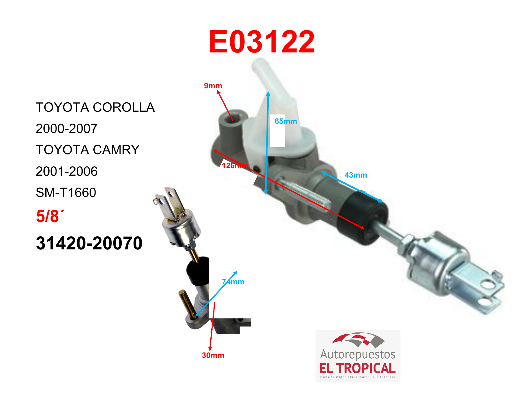 Bomba Principal De Clutch 5/8 31420-20070 Coraxi/Zz120 00-