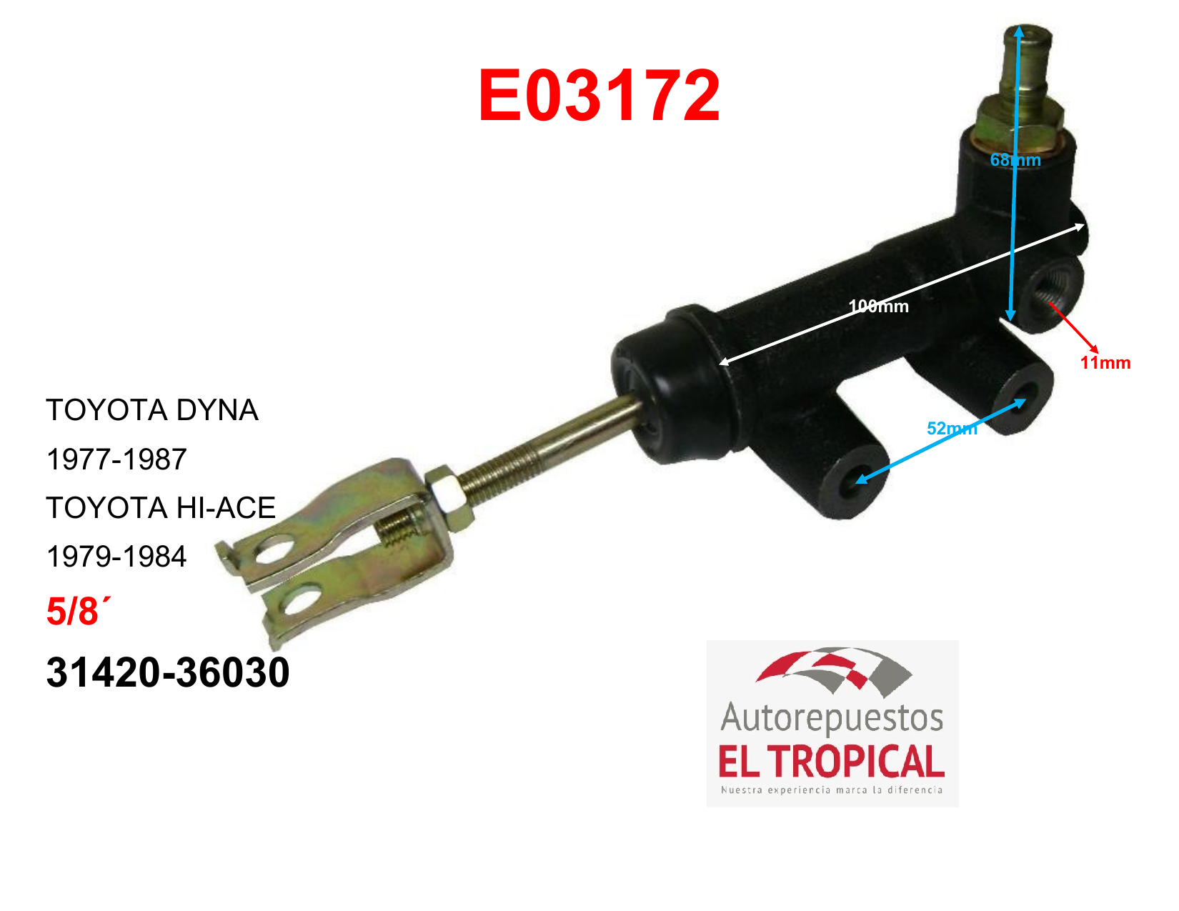 Bomba Principal De Clutch 5/8 31420-36130 Lado Izquierdo 114/174 89-